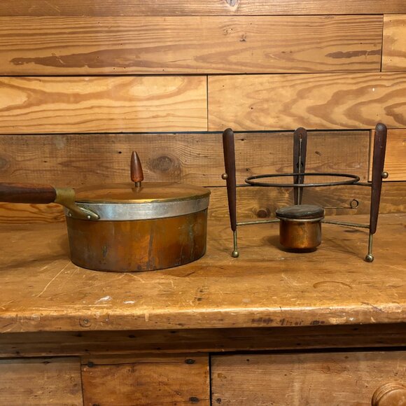 1960's Rustic Copper Chafing Dish - Picture 7 of 7